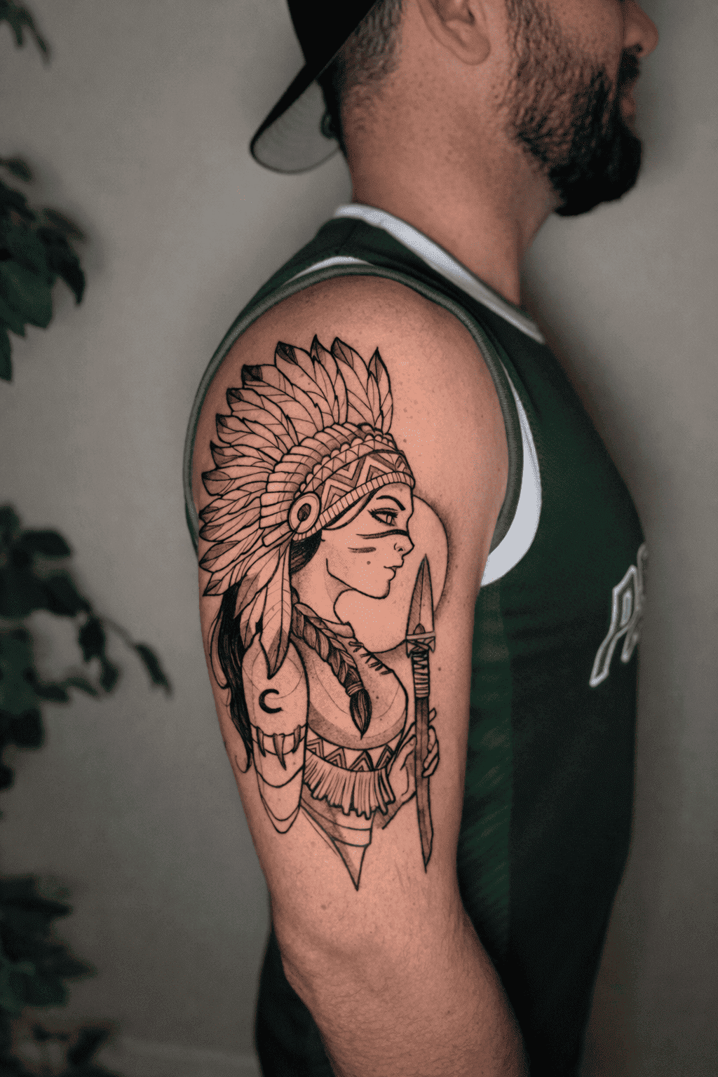 Fine line nature tattoo - tourist tattoo Venice Beach California