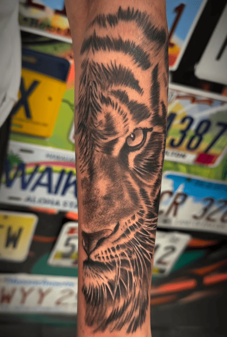 Black and grey realism tattoo - custom tattoo Venice Beach LA