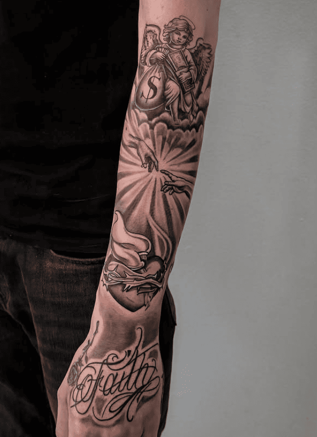 Black and grey shading tattoo - professional tattoo artist LA