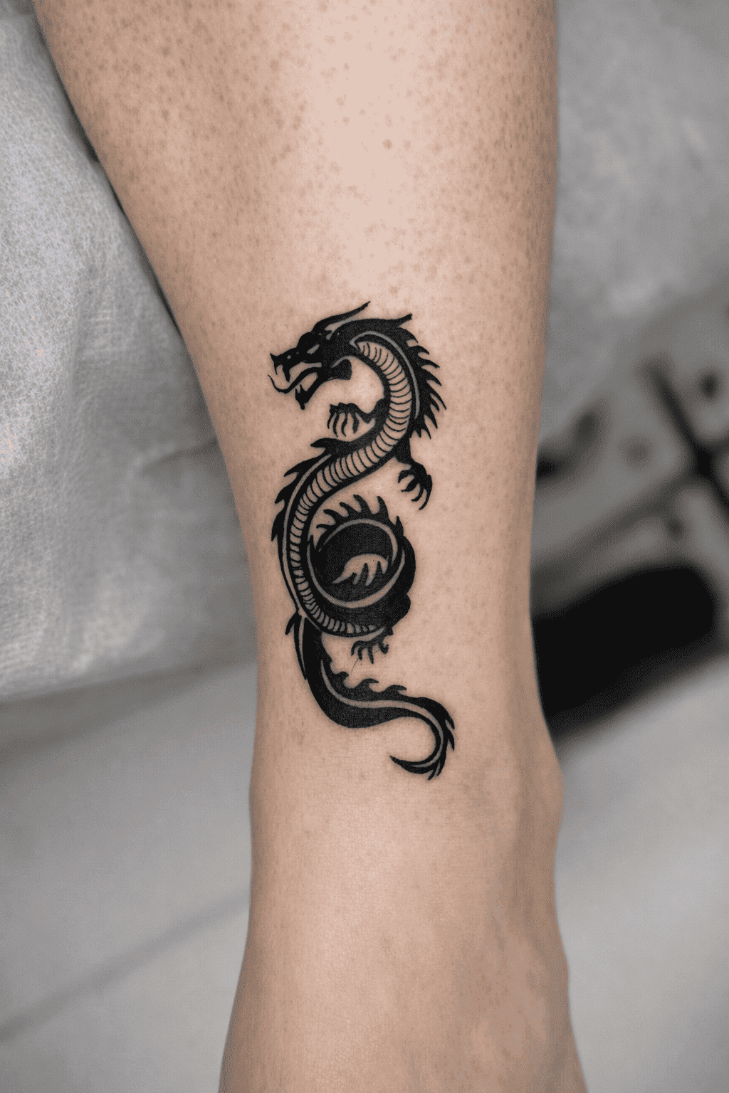 Black and grey floral tattoo - fine line tattoo Los Angeles